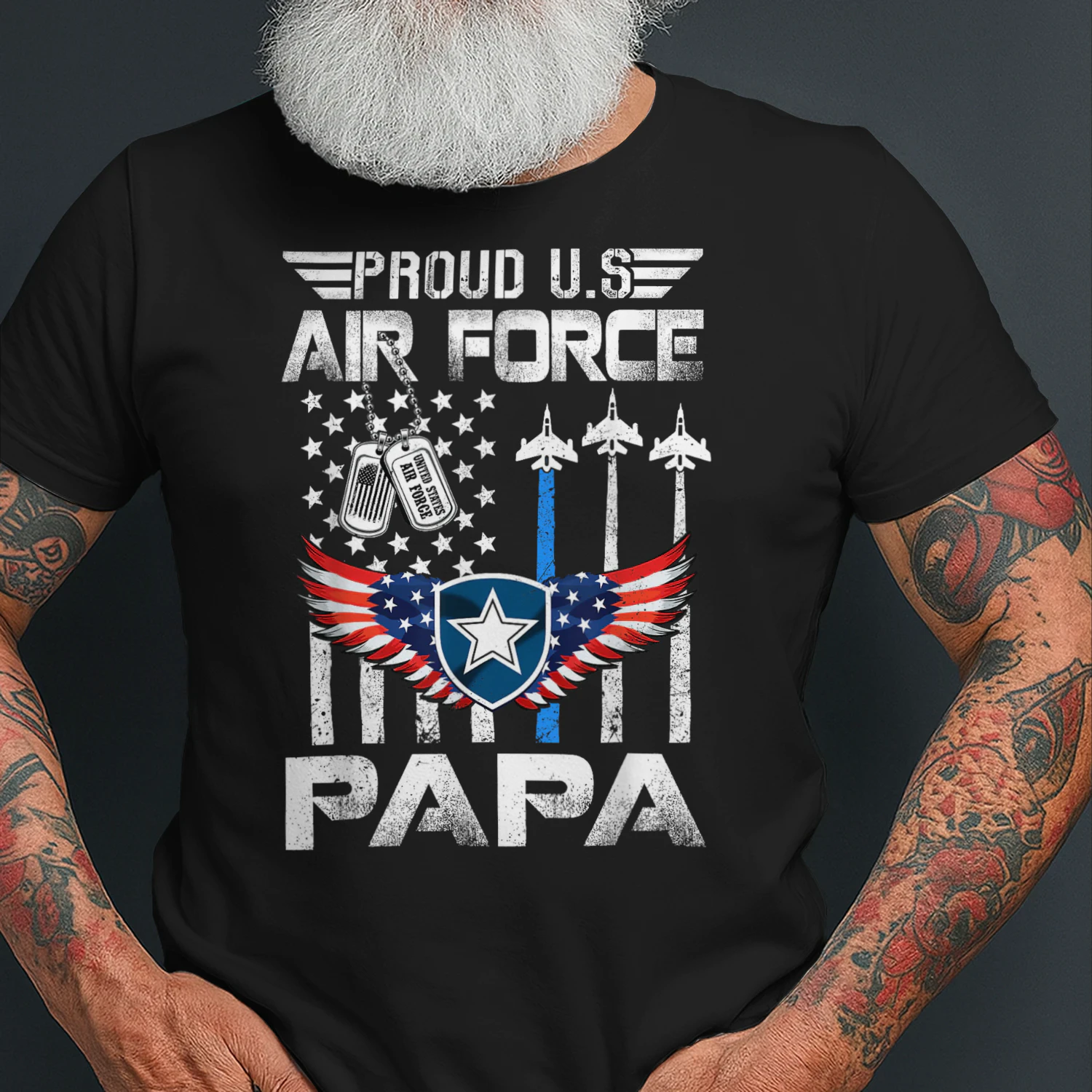 Proud US Air Force Papa Flag US Air Force Graduation Papa
