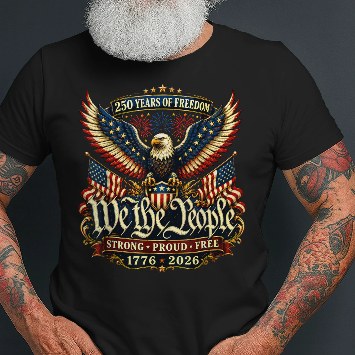 Patriotic Eagle 250 Years Freedom 1776 2026