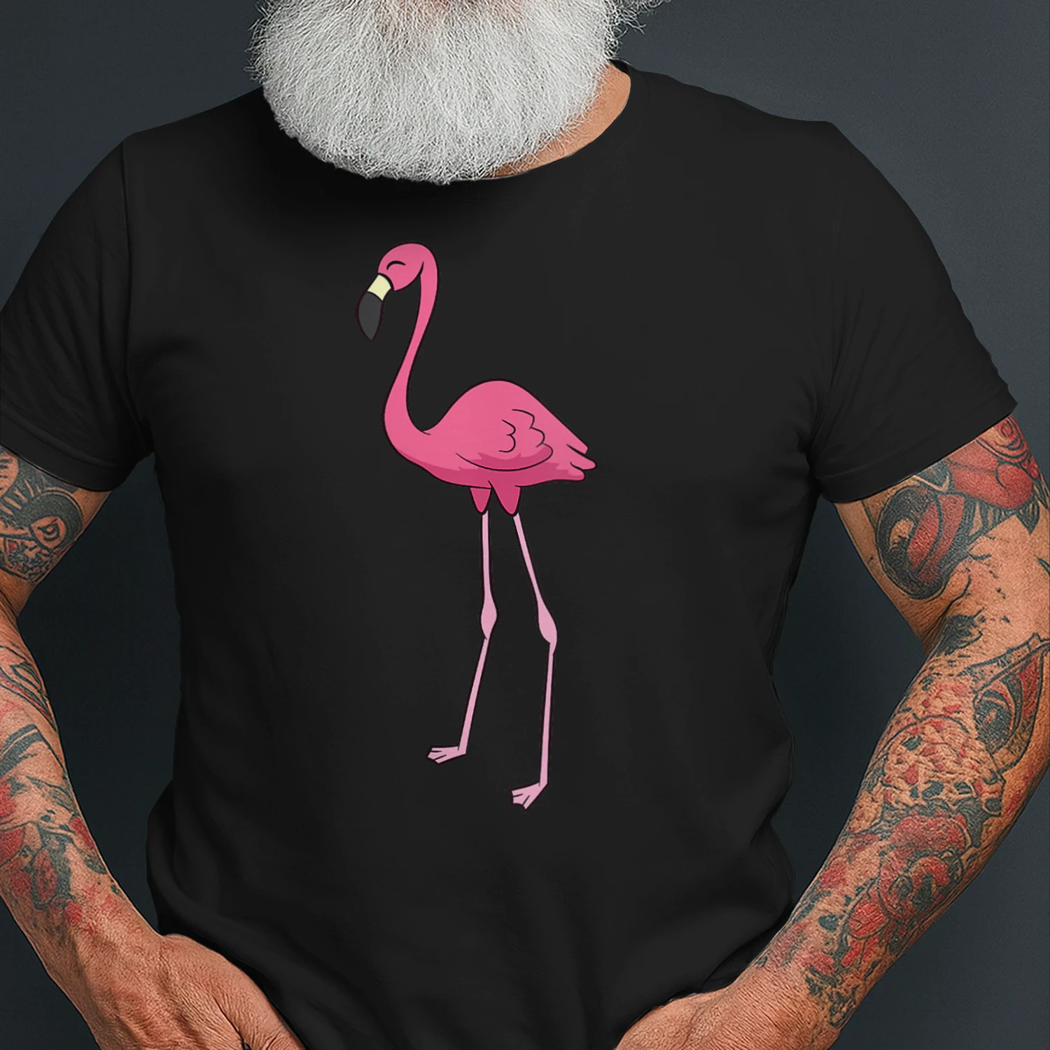 Womens Cute Flamingo Bird Pink Flamingo V-Neck