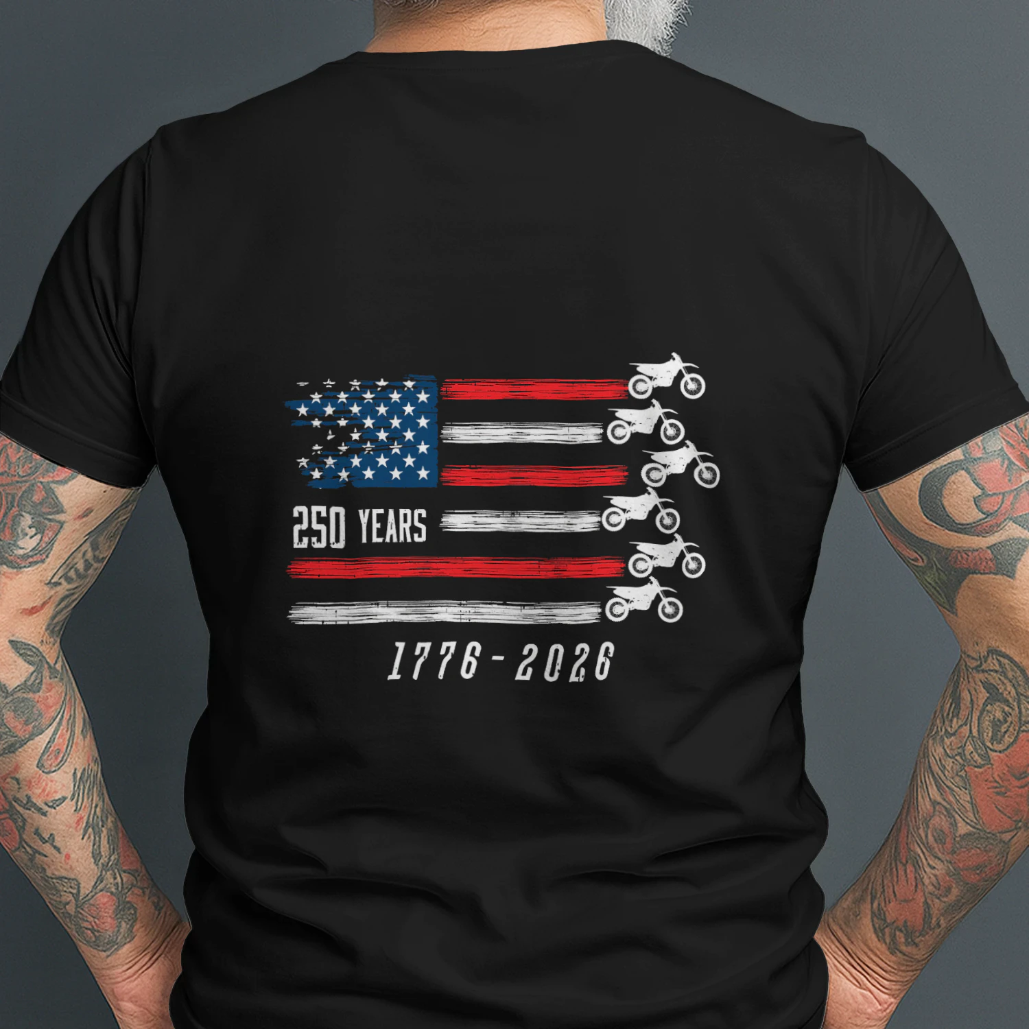 Dirt Bike Motocross America 250 Years Flag US