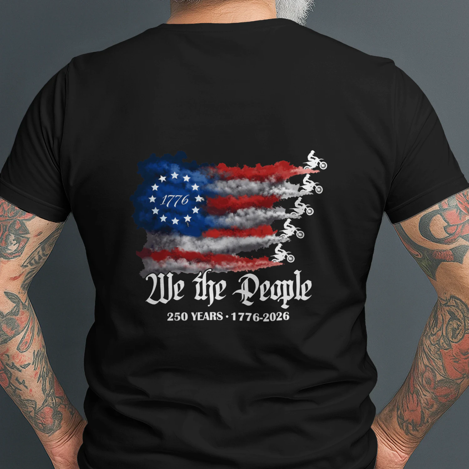 Dirt Bike Motocorss WE The People 250 Years US Flag