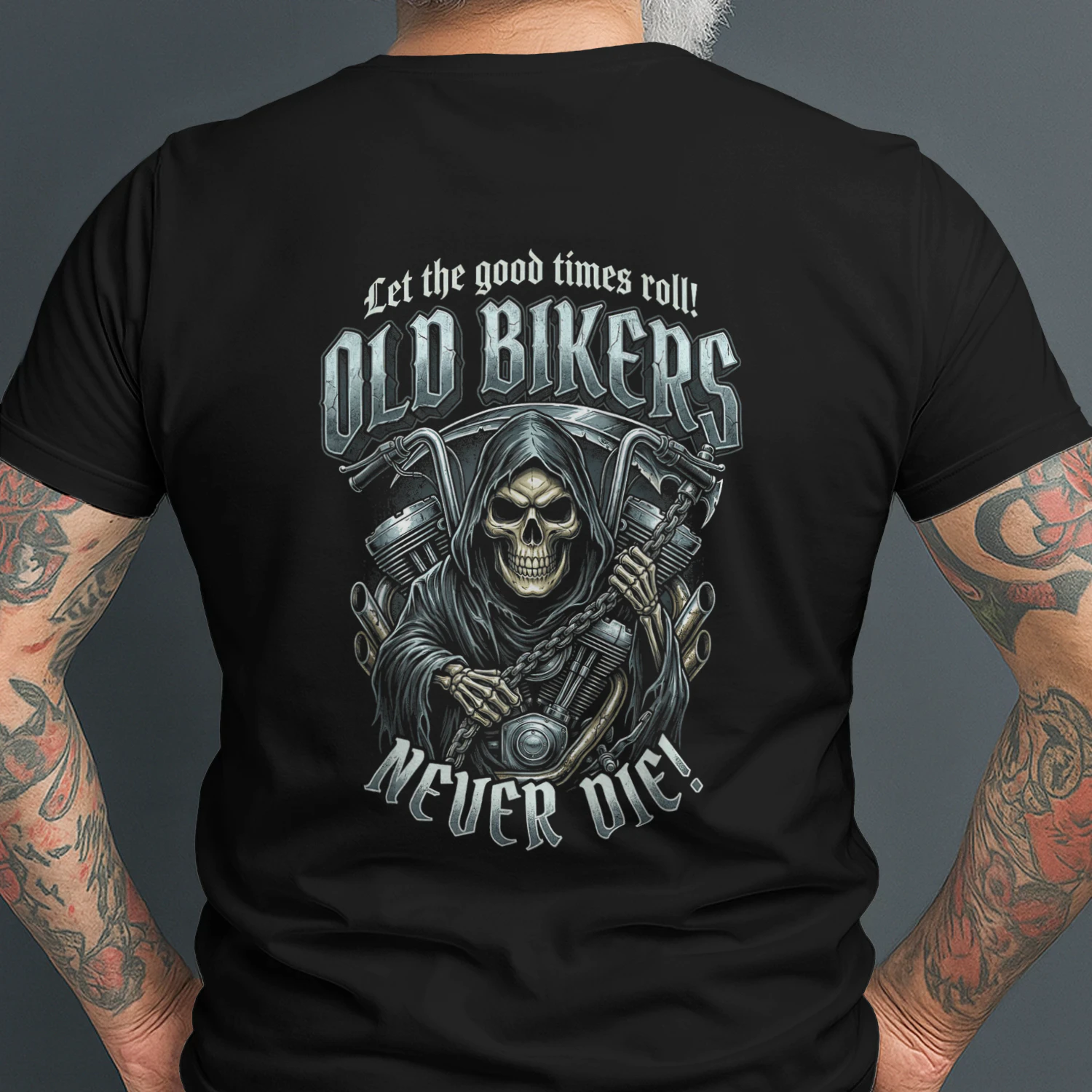 Old Bikers Never Die Skeleton Helmet Motorcycle