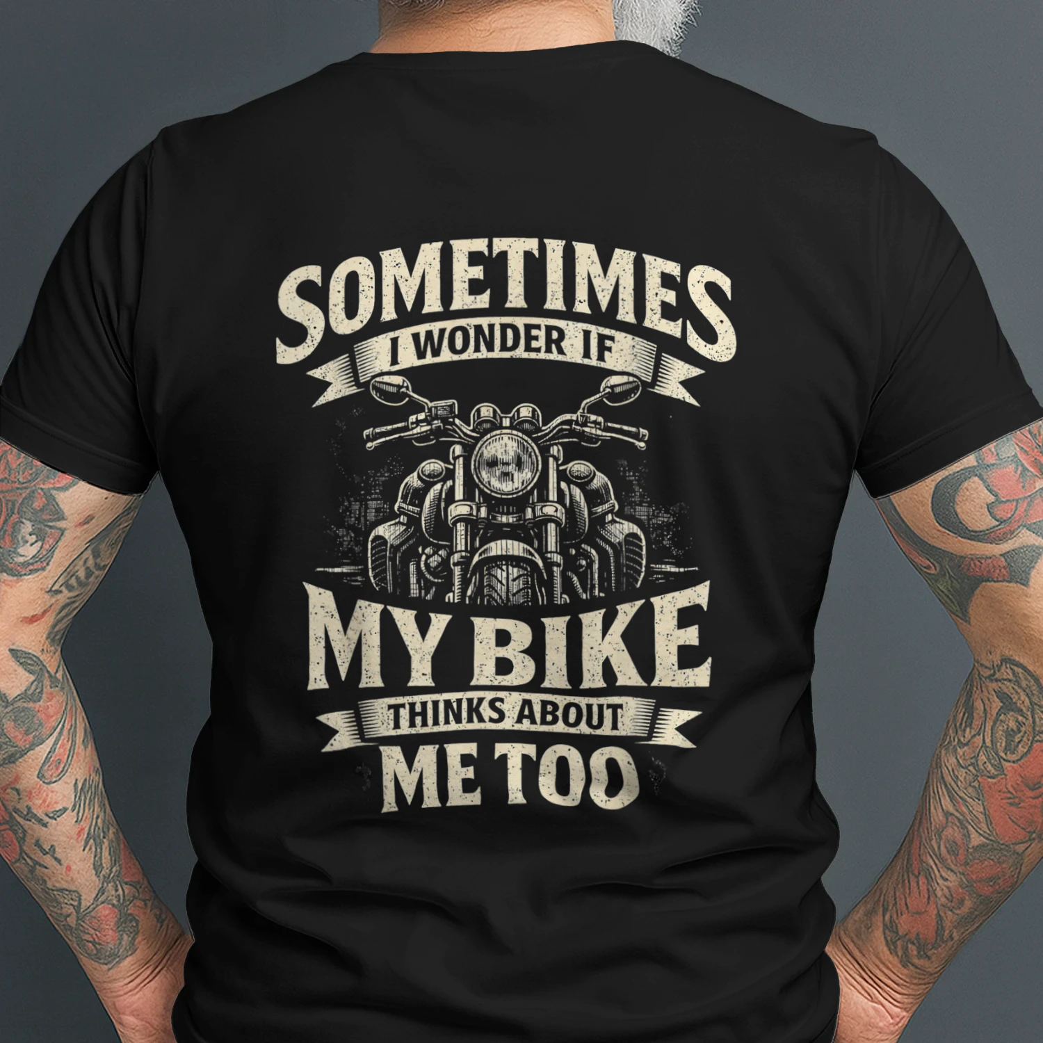 Funny Motorcycle Quote My Bike Thinks Me Biker