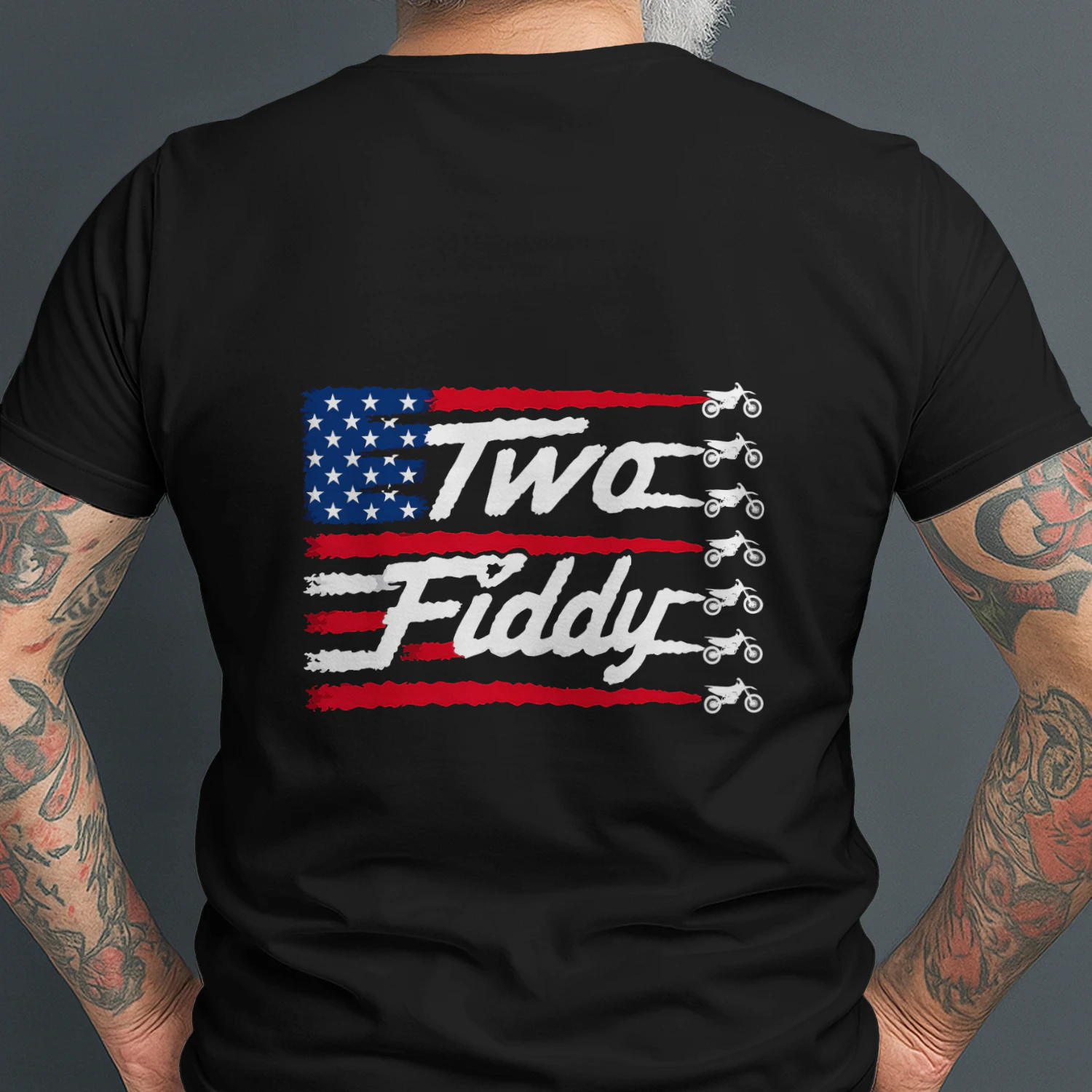 Dirt Bike Motocross Two Fiddy US Falg