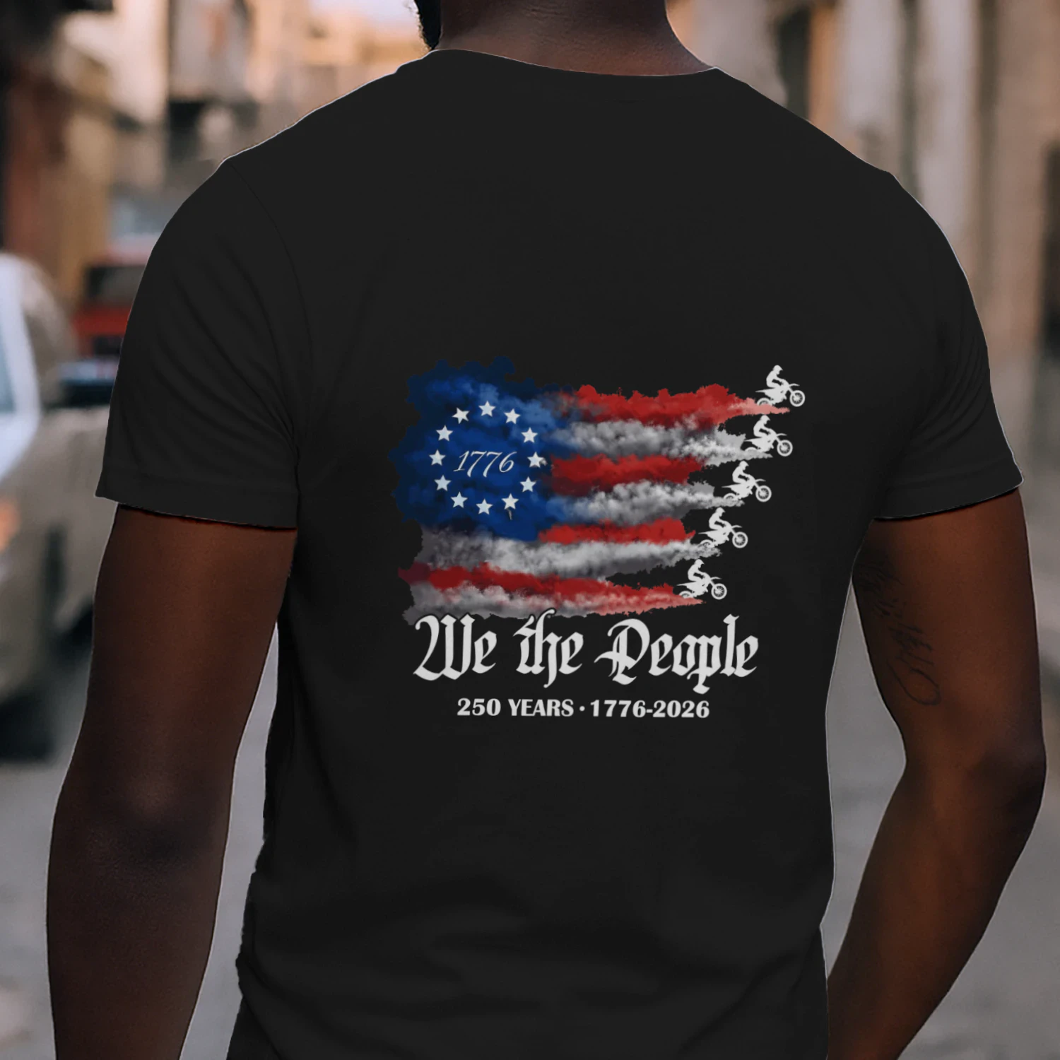 Dirt Bike Motocorss WE The People 250 Years US Flag