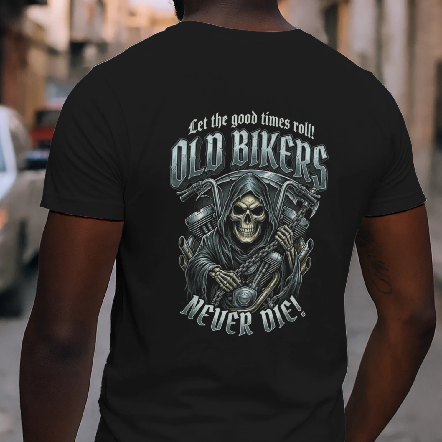 Old Bikers Never Die Skeleton Helmet Motorcycle