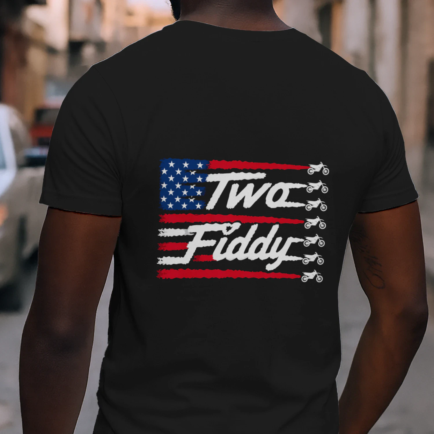 Dirt Bike Motocross Two Fiddy US Falg