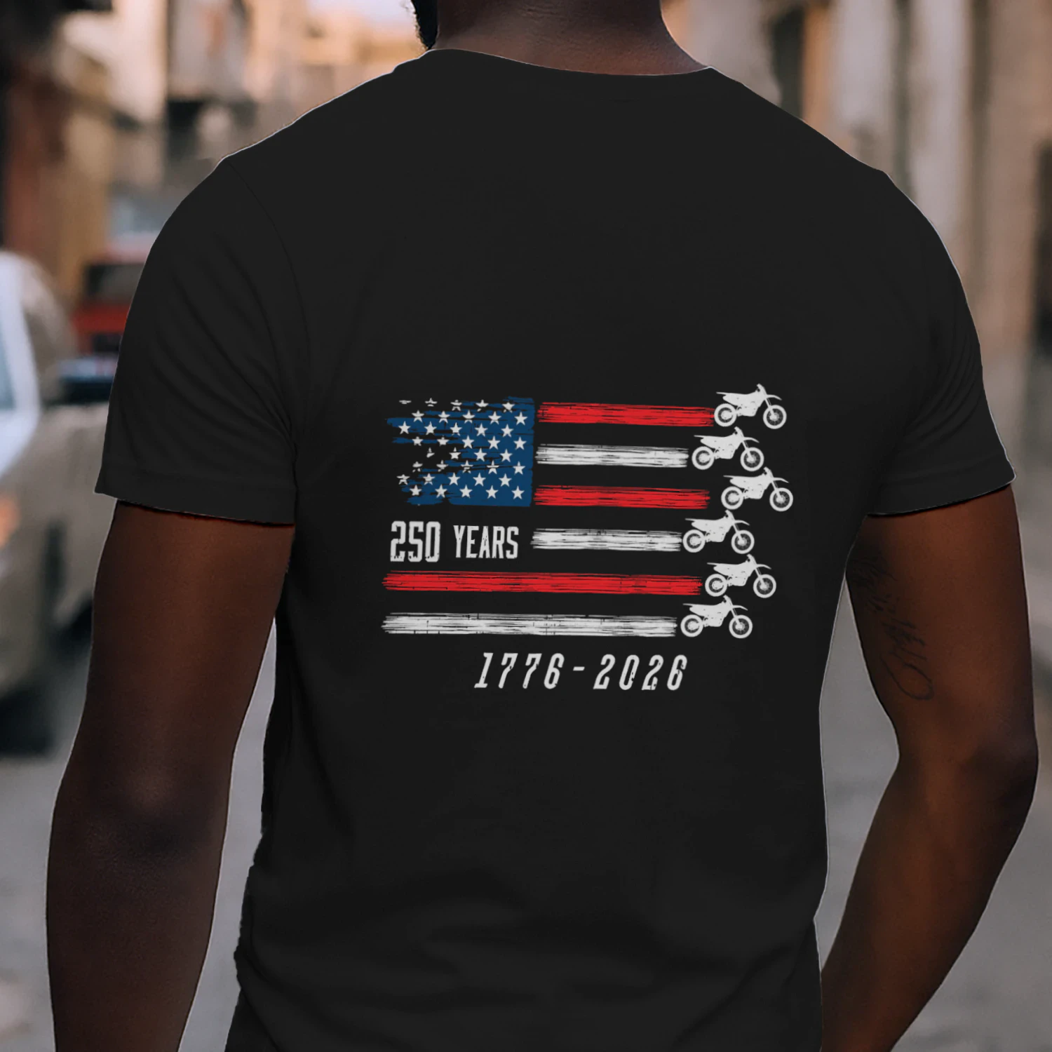 Dirt Bike Motocross America 250 Years Flag US