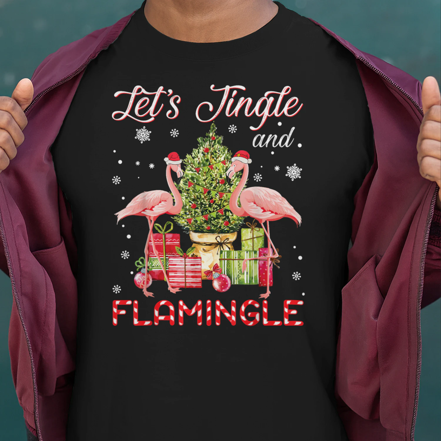 Let's Jingle And Flamingle Funny Flamingo