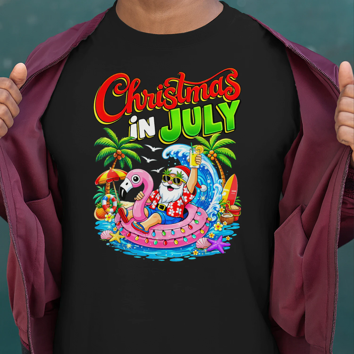 Christmas in July Palm Tree Beach Summer Hawaii