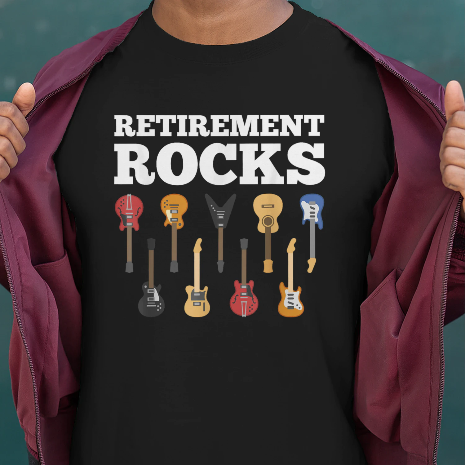 Retirement Rocks Guitar Player Funny Guitarist Humor Outfit