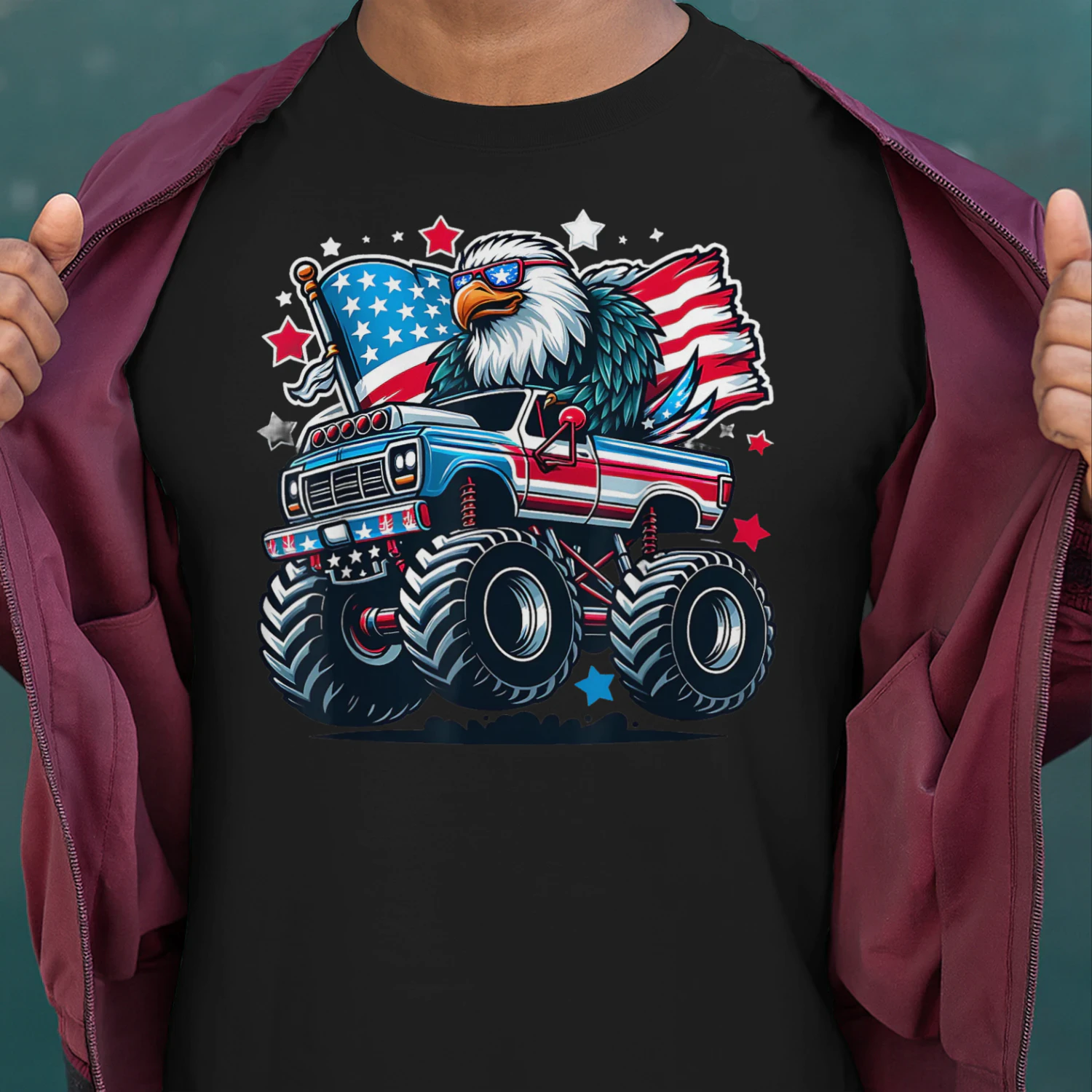 4th of July Patriotic American Flag Eagle USA Red White Blue