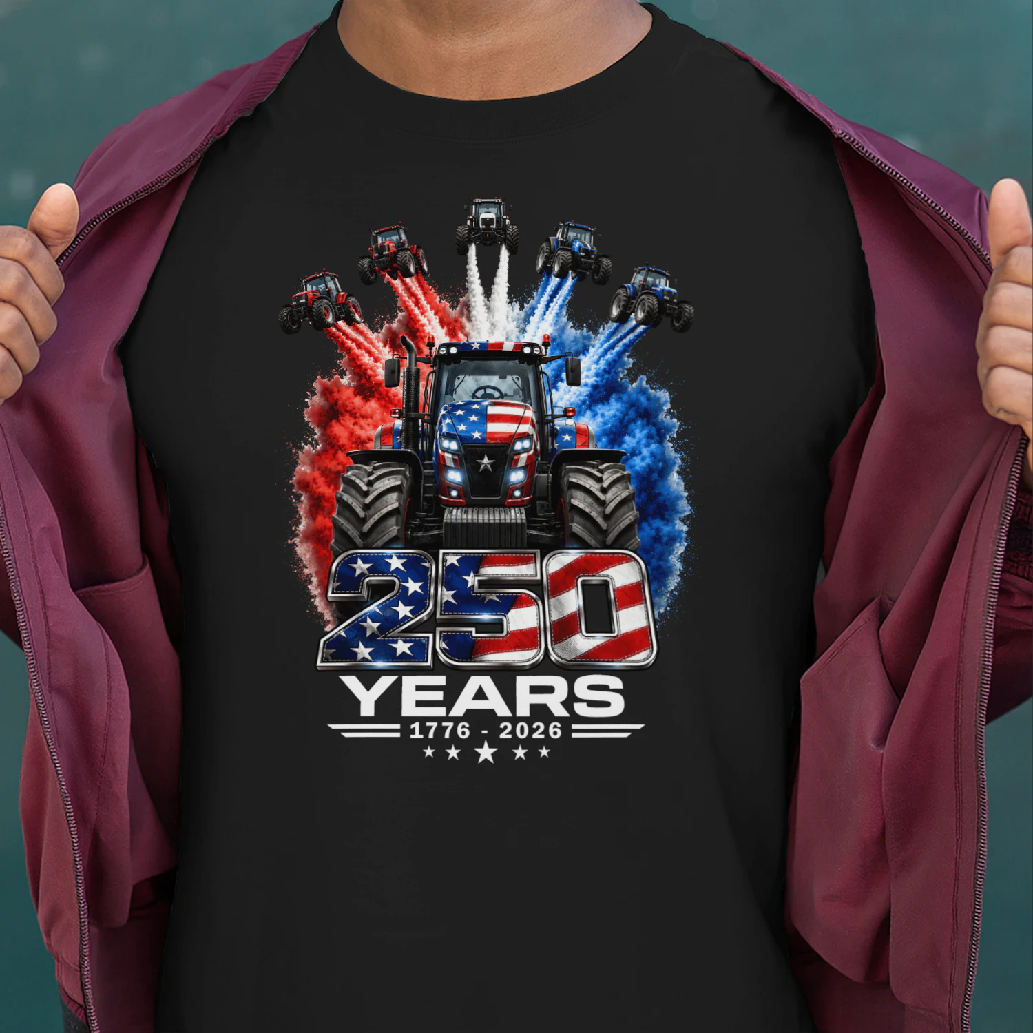 Tractor 250 Years US 1776 - 2026 Color