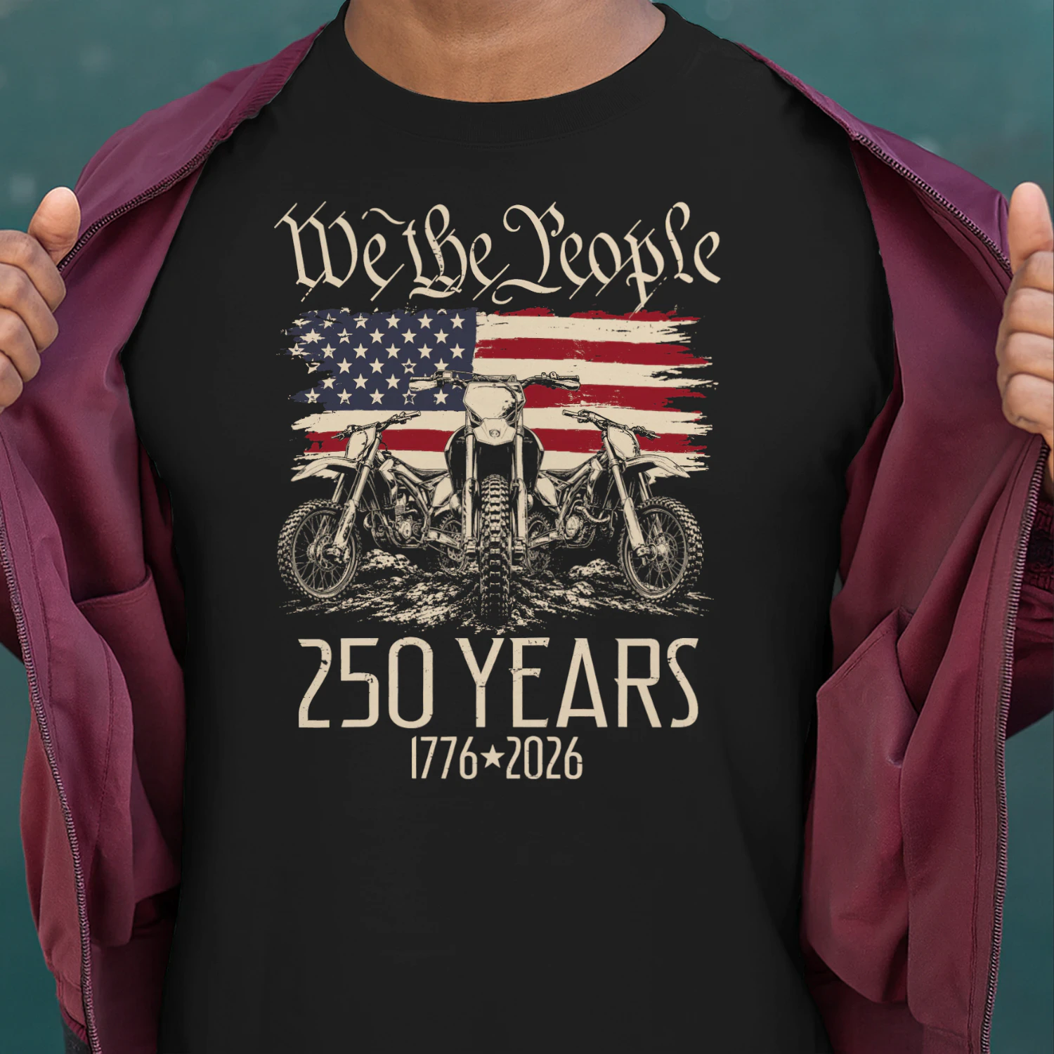 Dirt Bike Motocorss WE The People 250 Years US