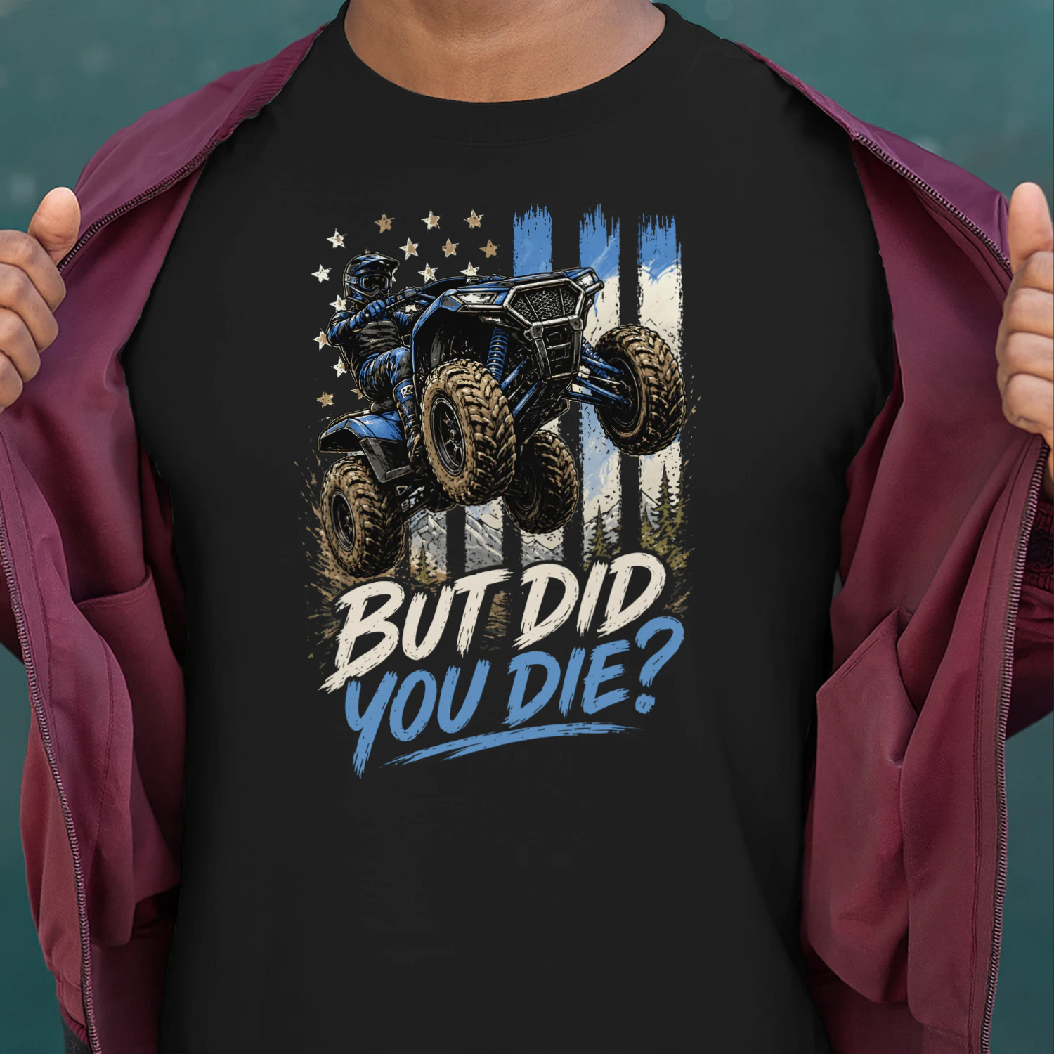 ATV Four Wheeler But Did You Die US Flag