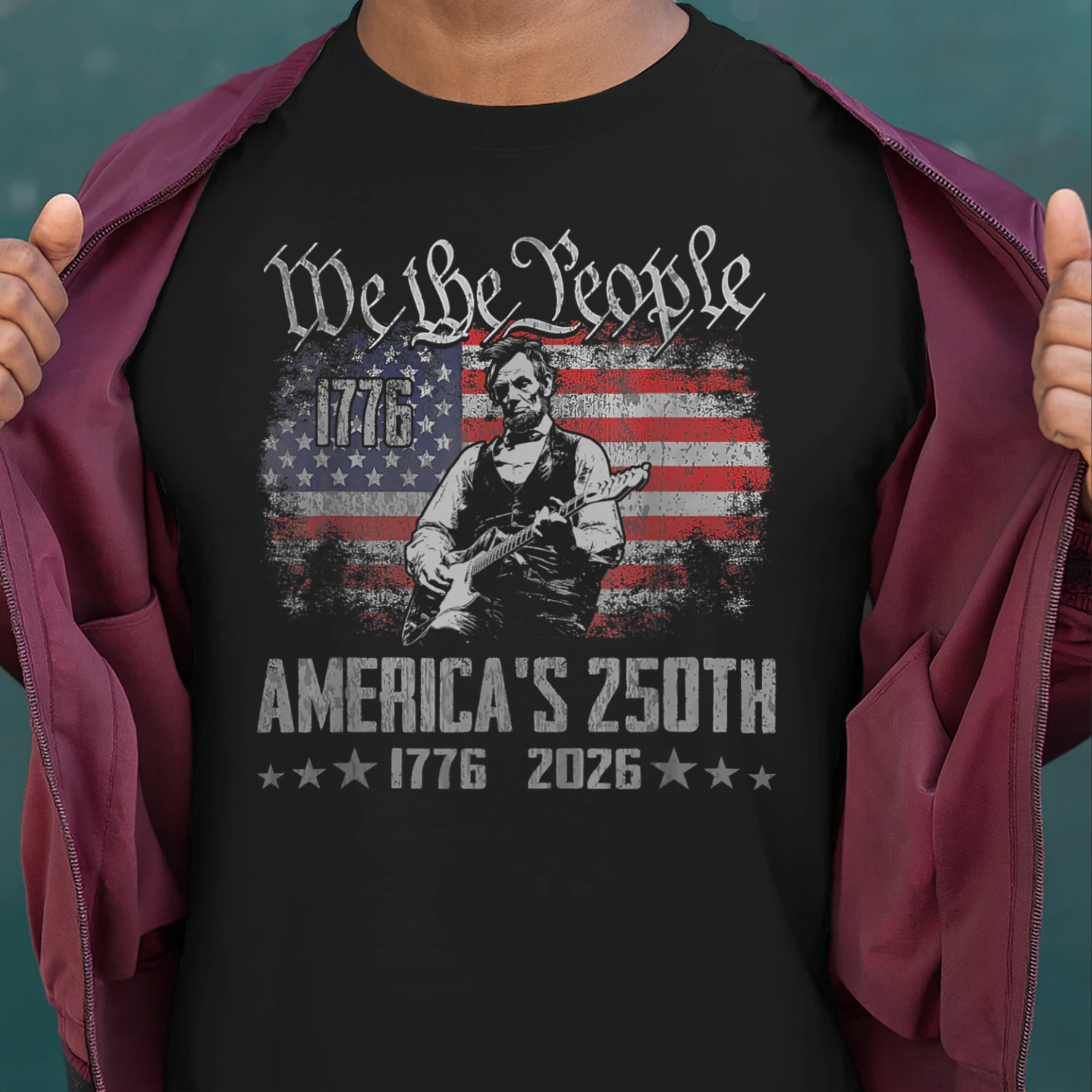 Abraham Lincoln Playing Guitar 4th July 250th Anniversary