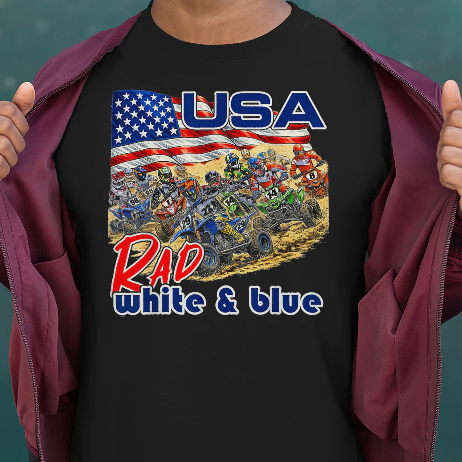 ATV Four Wheeler Rad White Blue