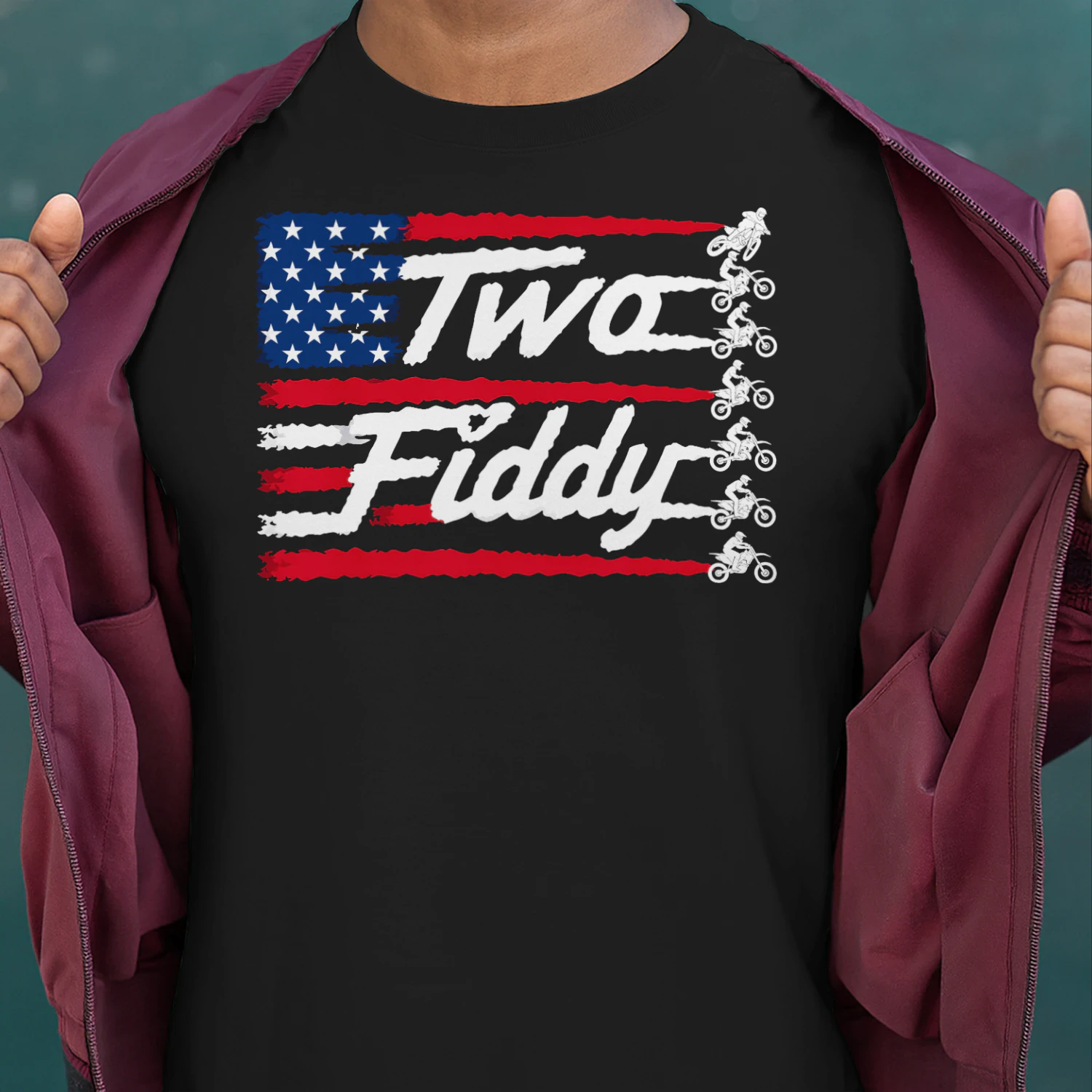 Dirt Bike Motocross Two Fiddy US Falg Rider