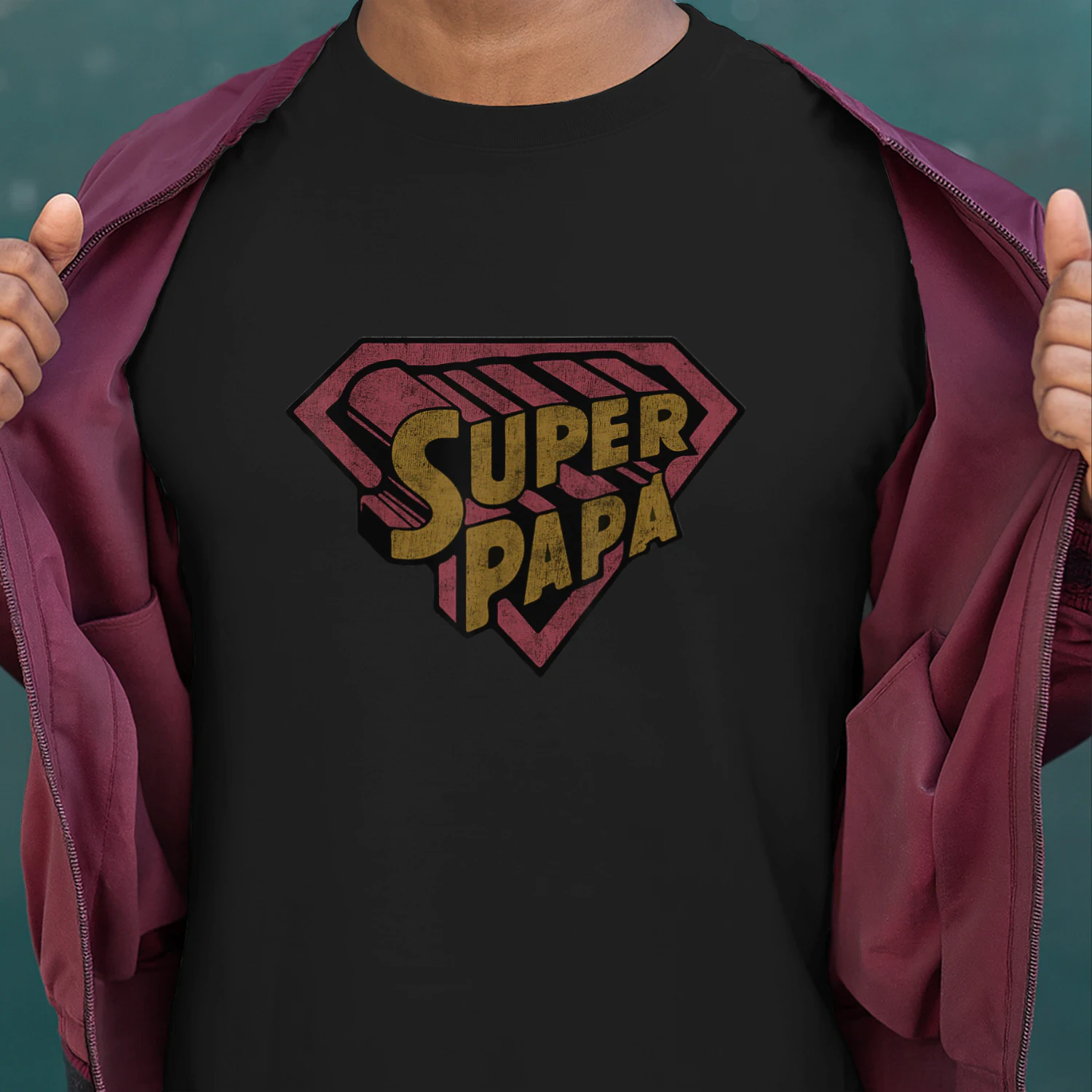 Super Papa Hero Shield Emblem Design