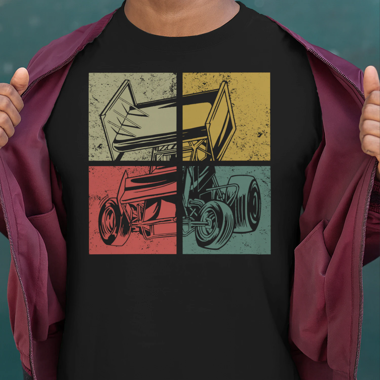 Dirt Track Racing Race Sprint Car Vintage Retro