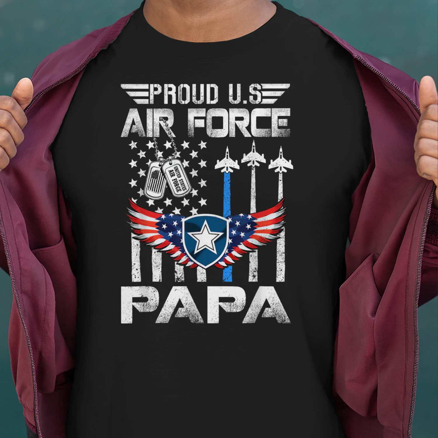 Proud US Air Force Papa Flag US Air Force Graduation Papa