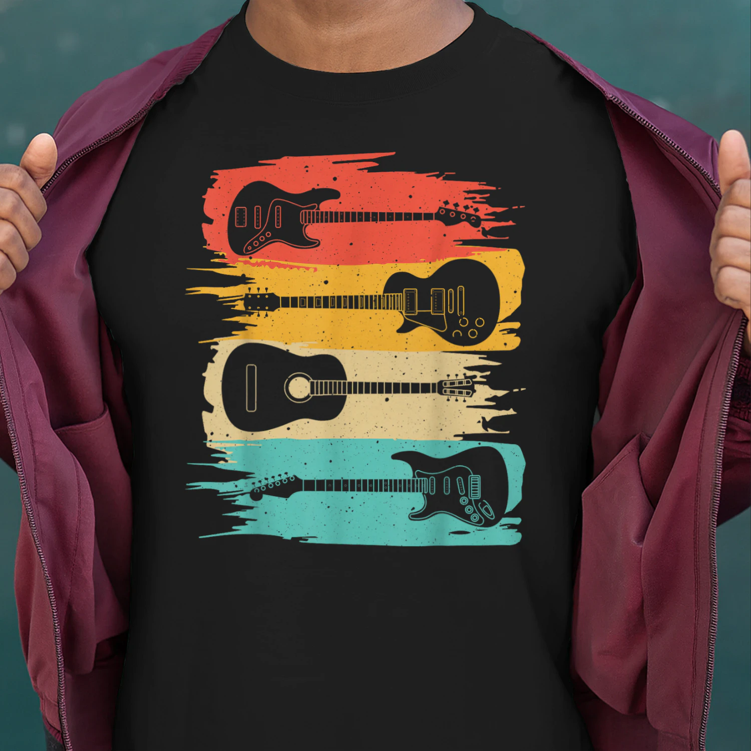 Vintage Guitar Gift for Men Women Music Band Guitarist Stuff