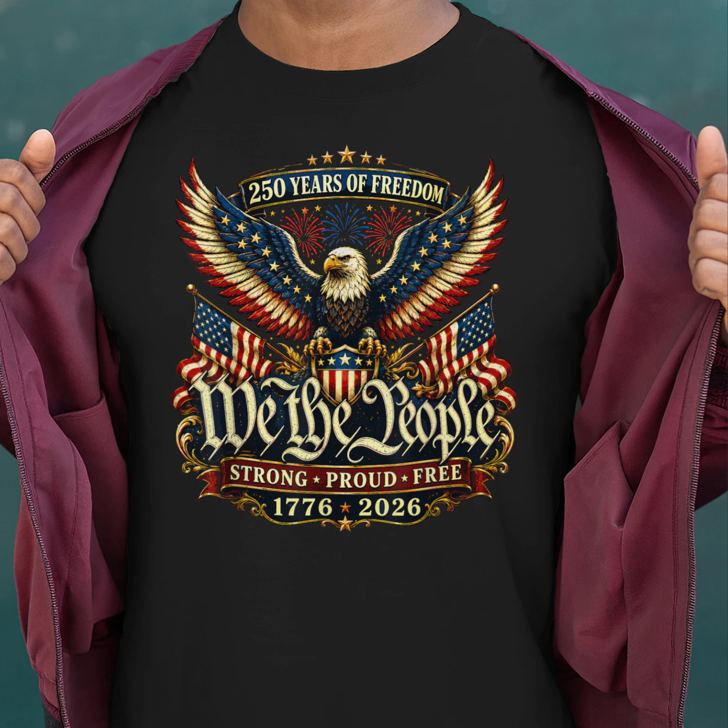 Patriotic Eagle 250 Years Freedom 1776 2026