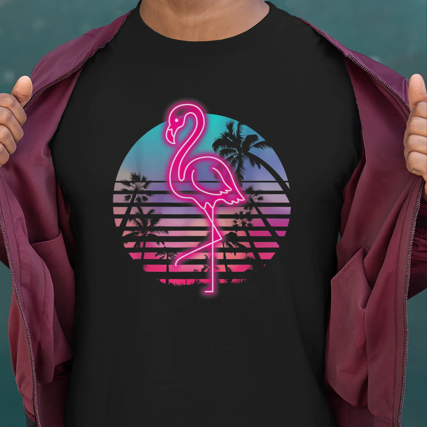 Zoo Animal Tropic Summer Sunrise Gift Flamingo