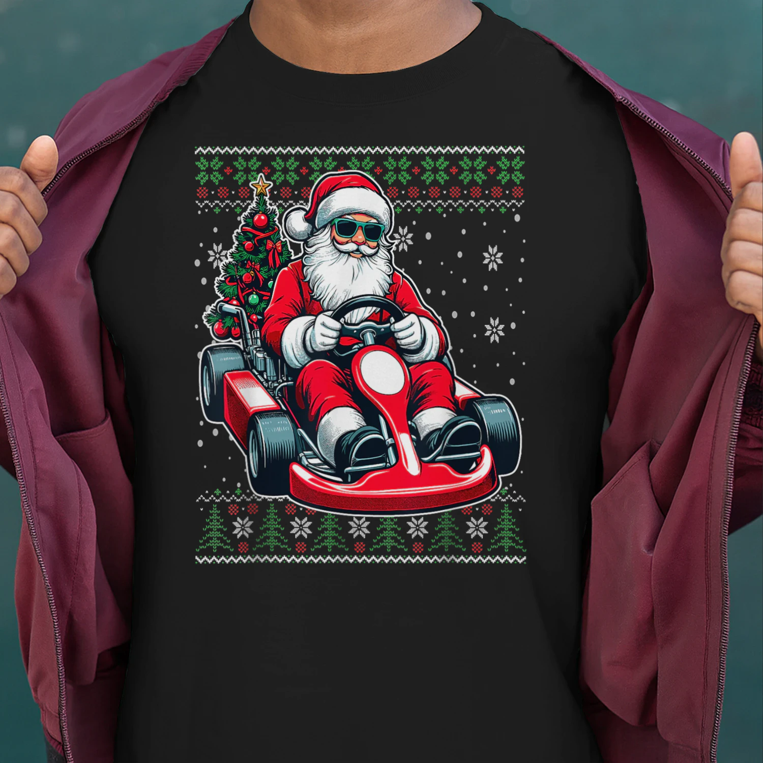 Christmas Santa Claus Kart Racing Ugly