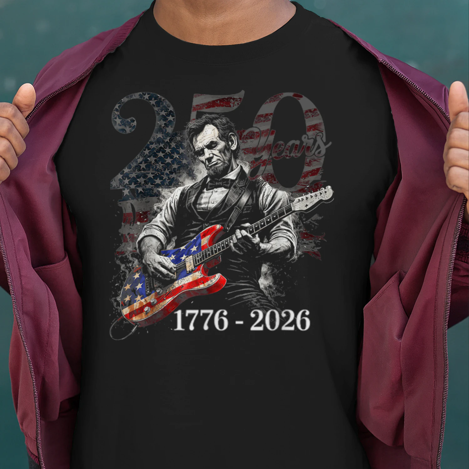 Abraham Lincoln Playing Guitar 4th July 250th Anniversary