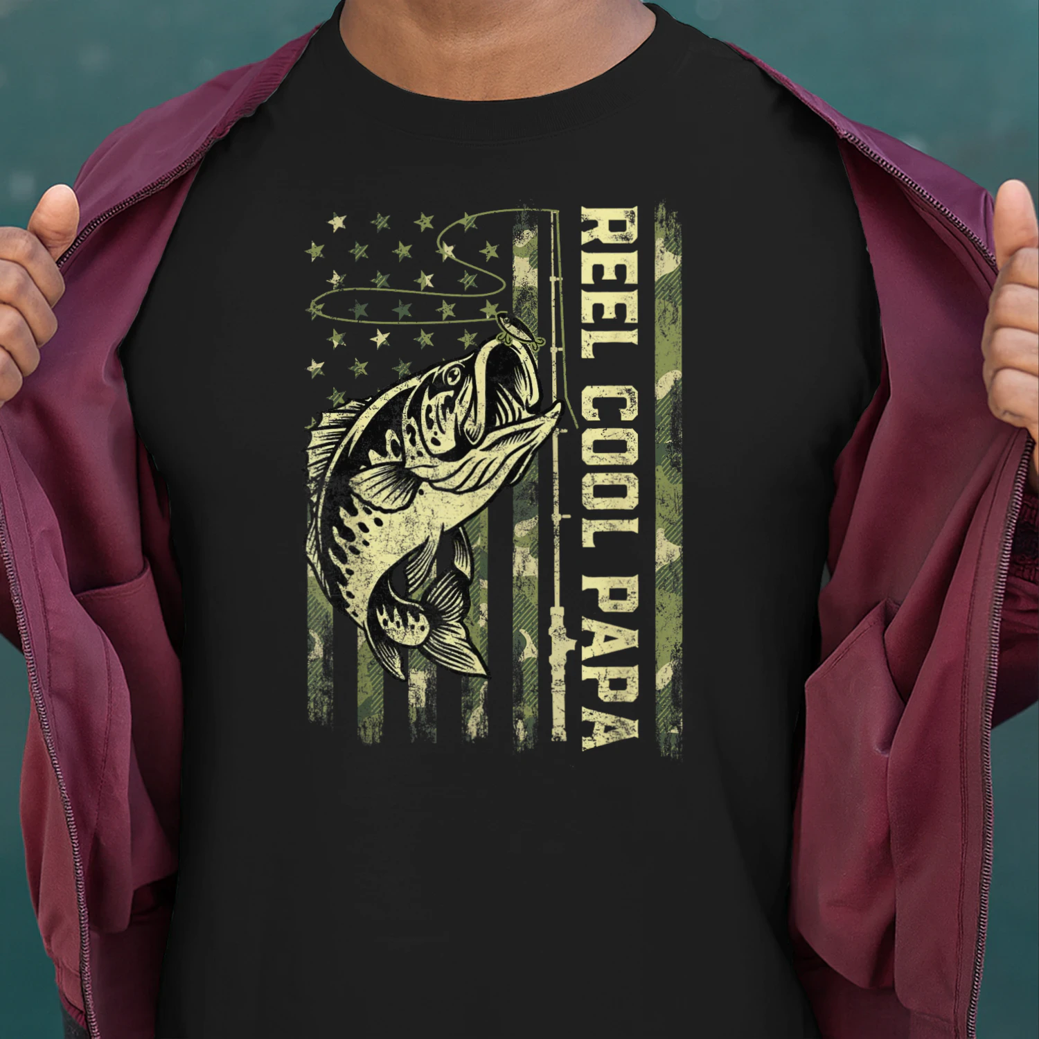 Reel Cool Papa Fisherman Camouflage Father's Day