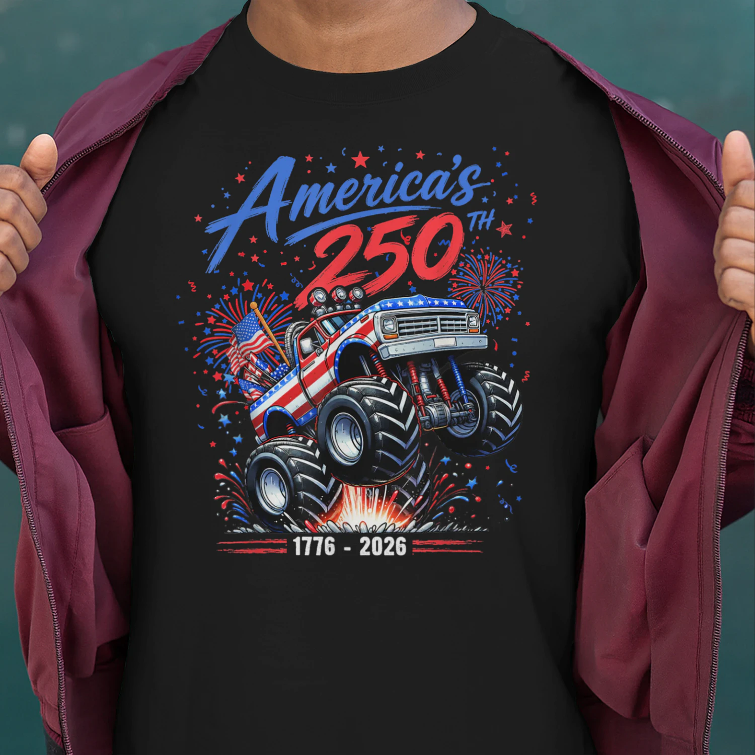 America's 250th 1776 2026 Monster Truck 4th of July