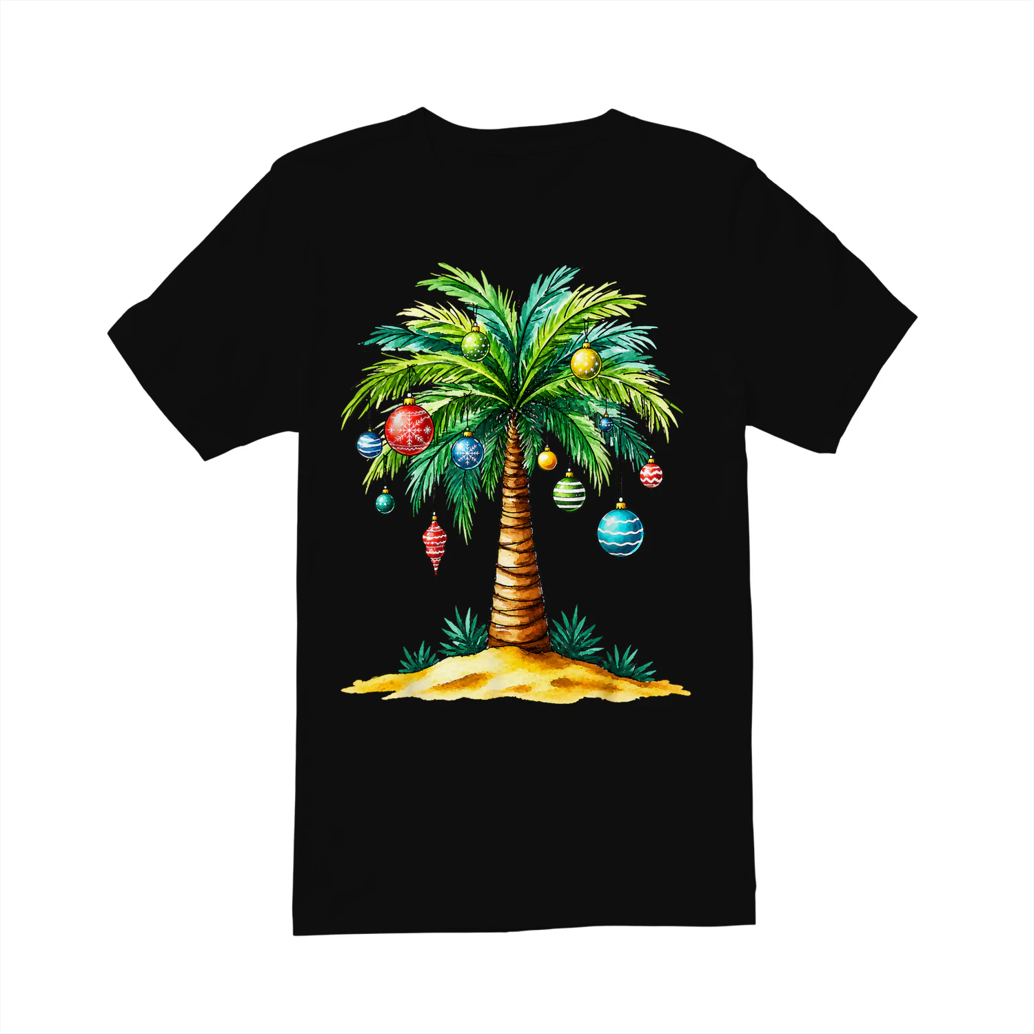 Tropical Christmas Hawaiian Santa Xmas Lights Palm Tree