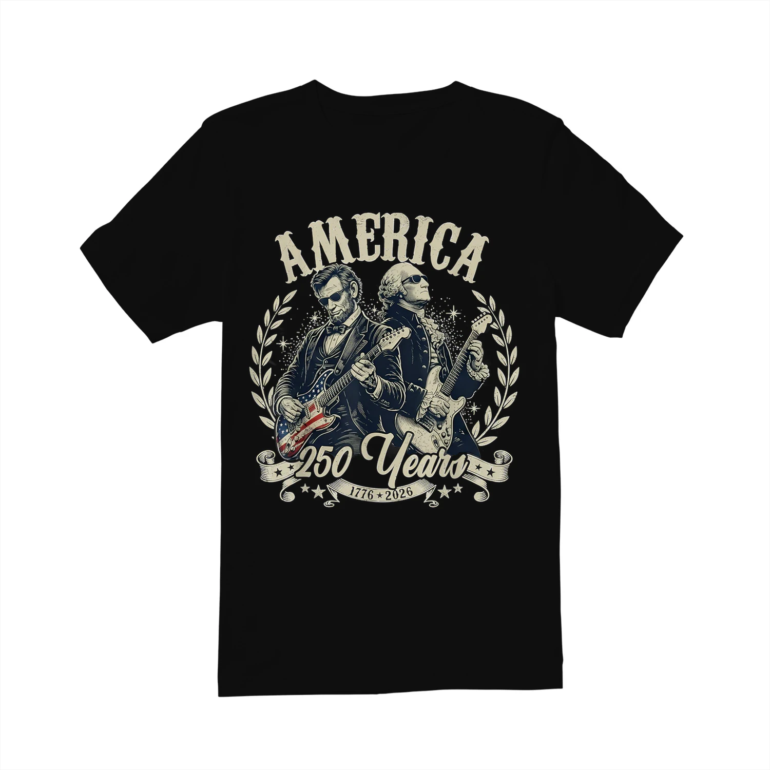 USA George Washington Abe Lincoln Playing Guitar 250th
