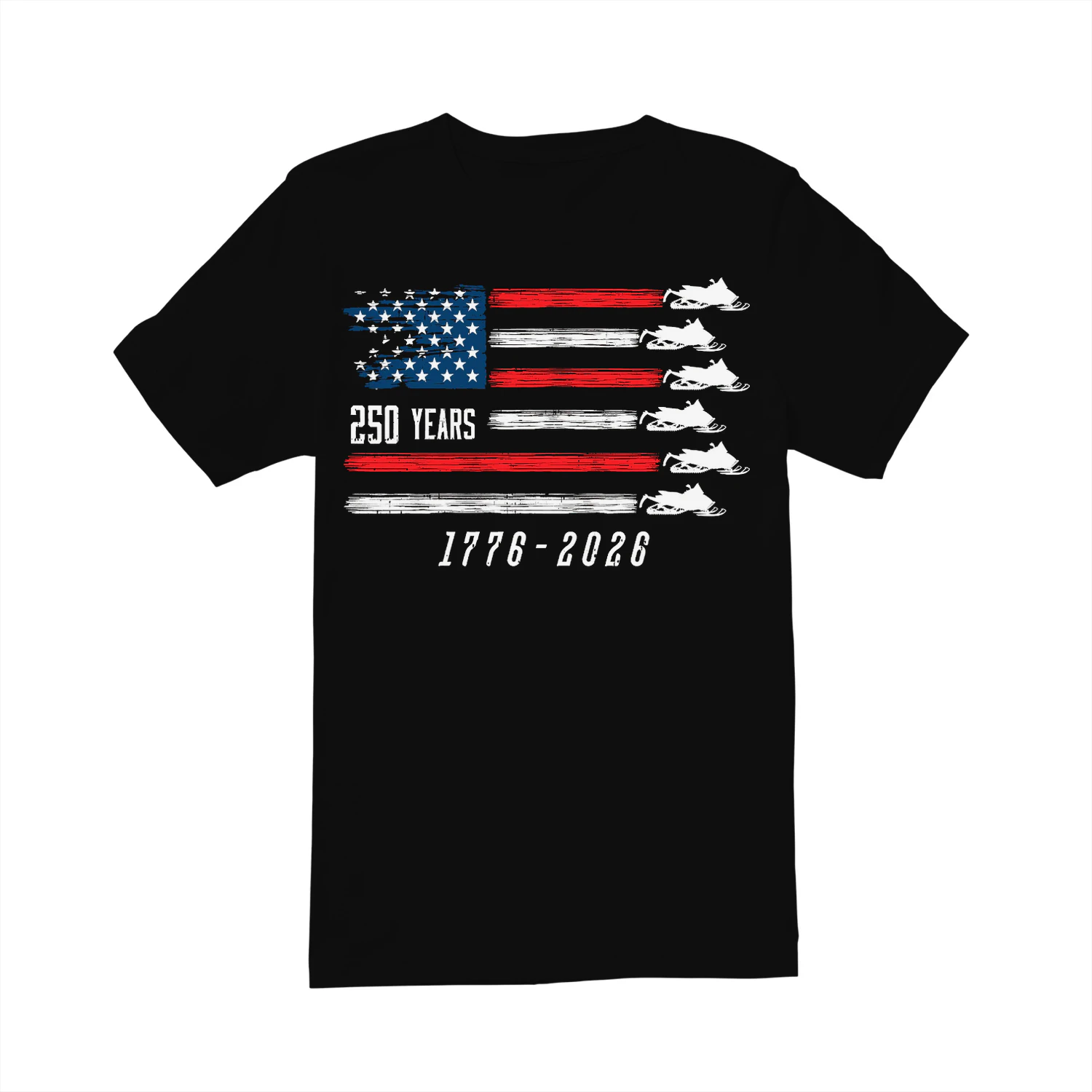 Snowmobile Sled US Flag 250 Years