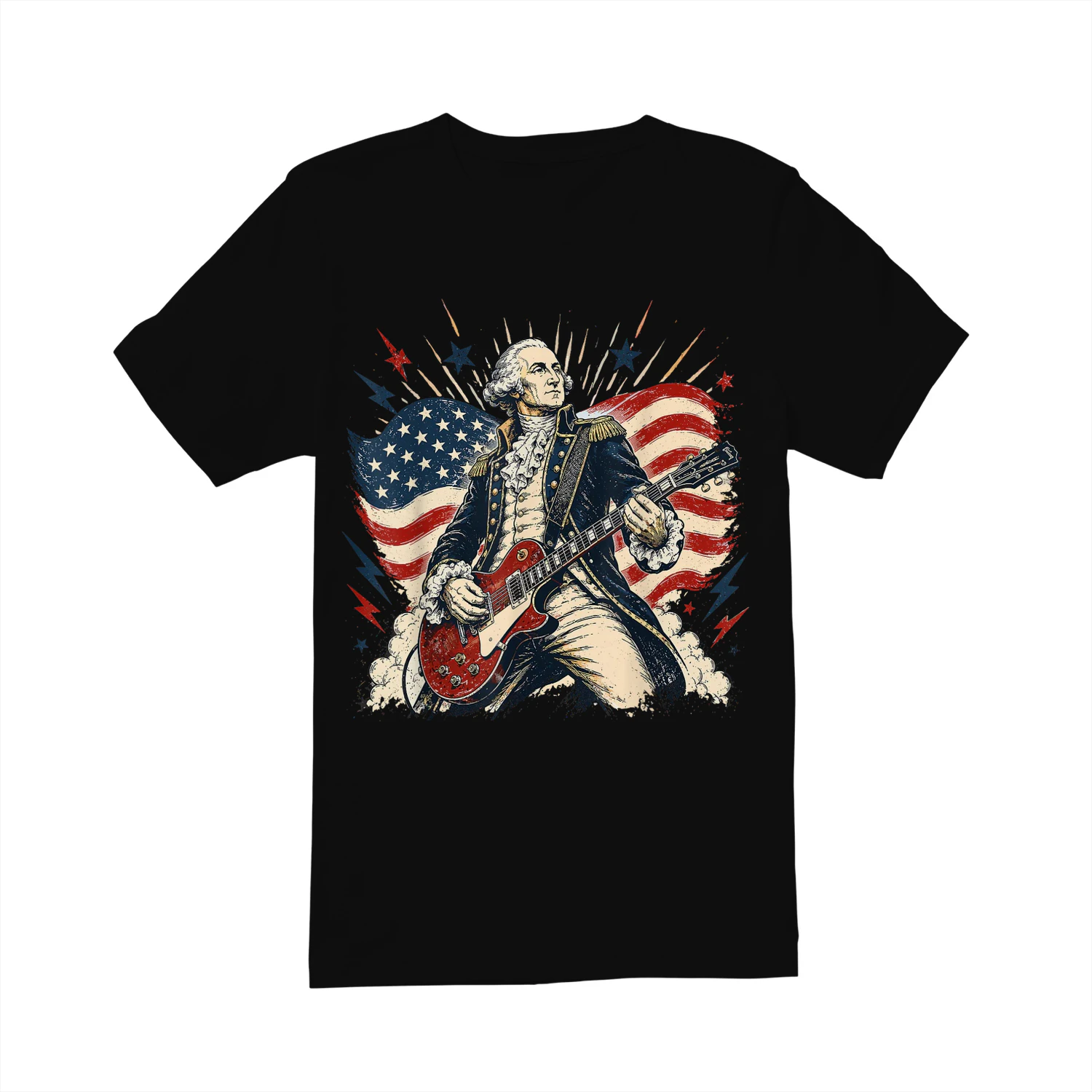 George Washington Playing Guitar 4th July 250th Anniversary