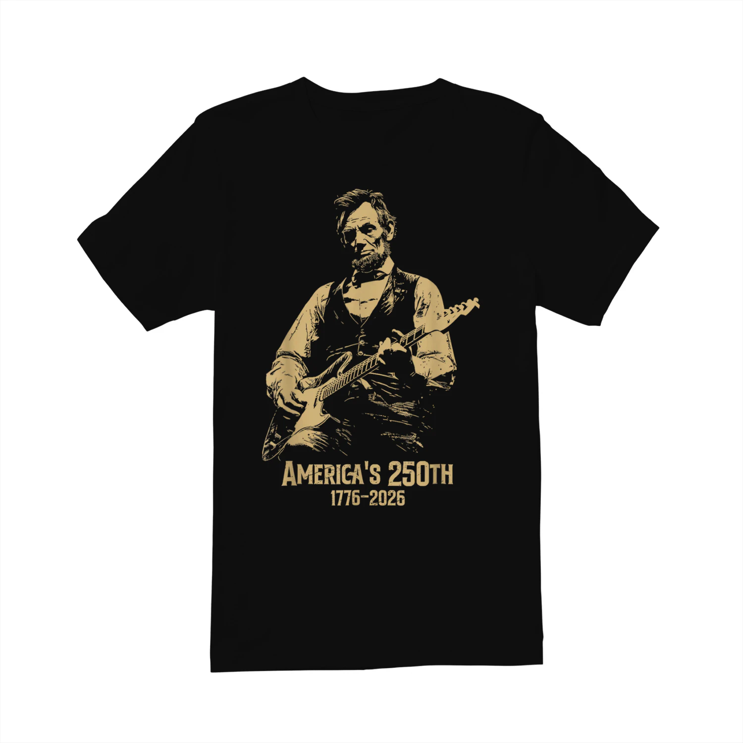 America's 250th Abraham Lincoln Playing Guitar Retro Vintage