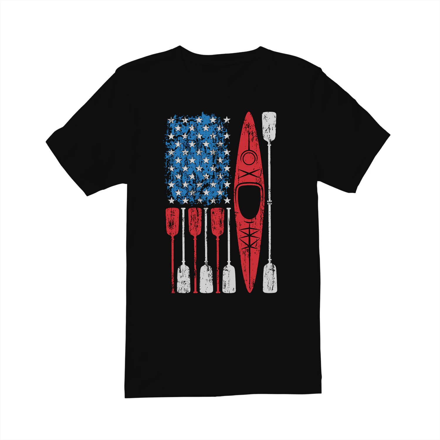 Kayak Kayaking US Flag Paddle