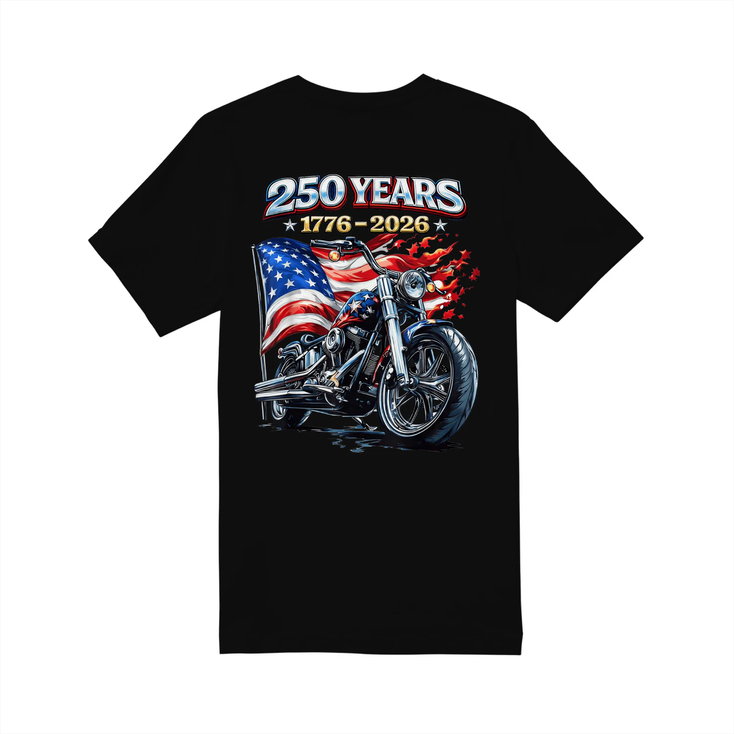 US Flag Motorcycle Biker 250 Years American Anniversary