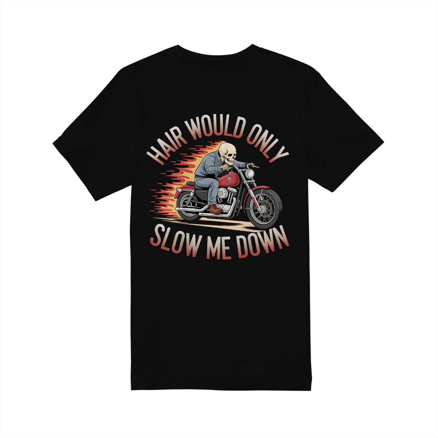 Funny Graphic Motorcycle Rider Bald Biker Skull