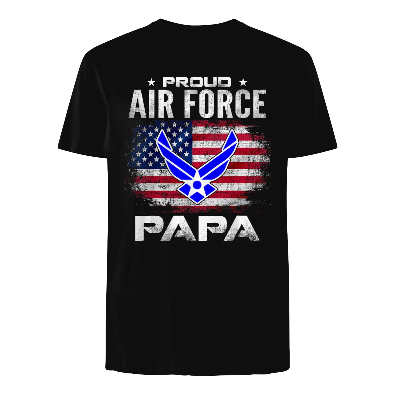 Proud Air Force Papa With American Flag Gift Veteran