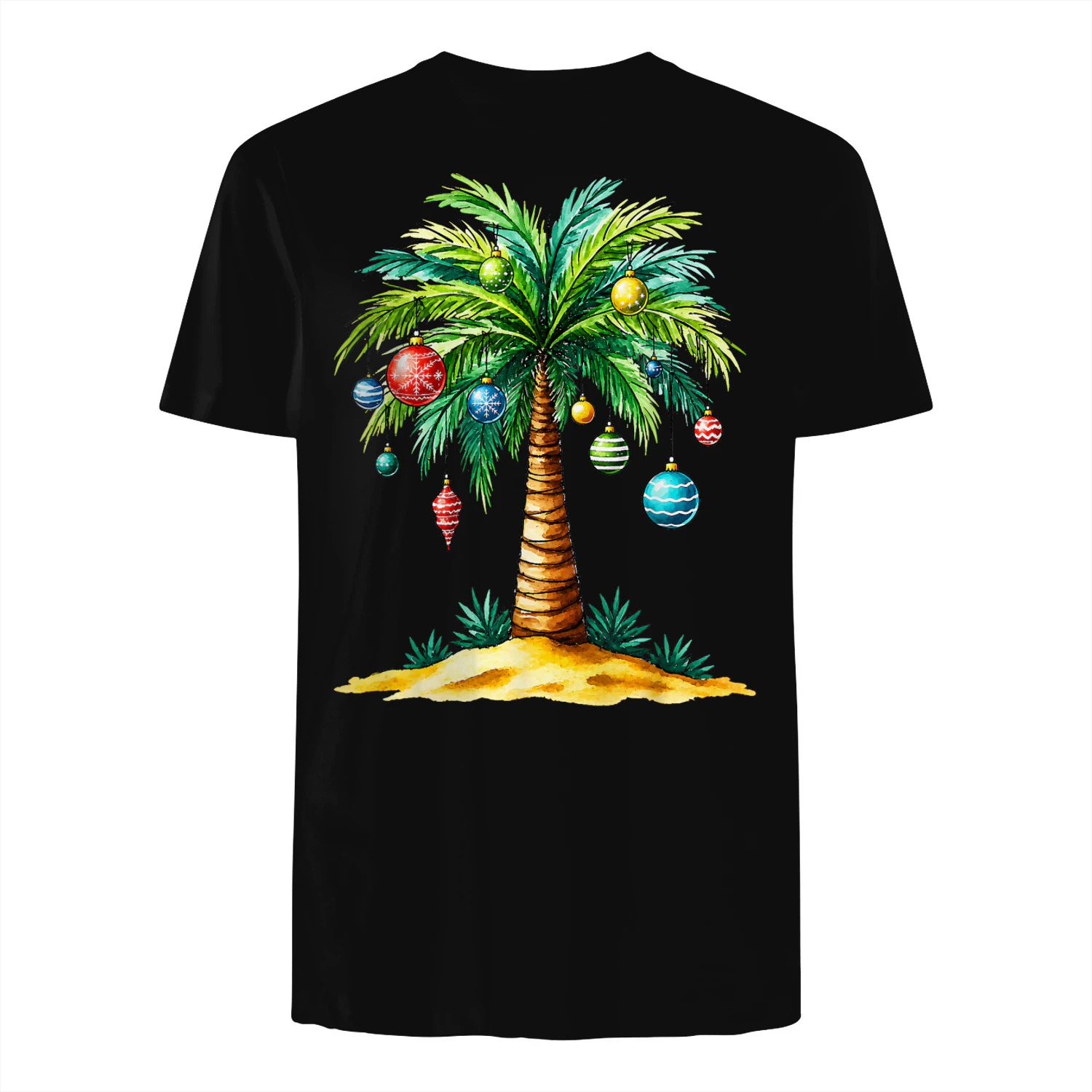 Tropical Christmas Hawaiian Santa Xmas Lights Palm Tree