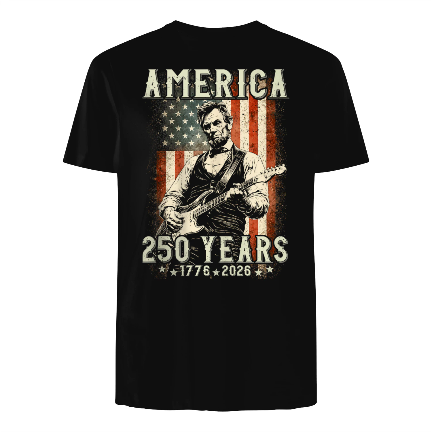 Vintage Abraham Lincoln Abe Lincoln Playing Guitar 250 Years Tank