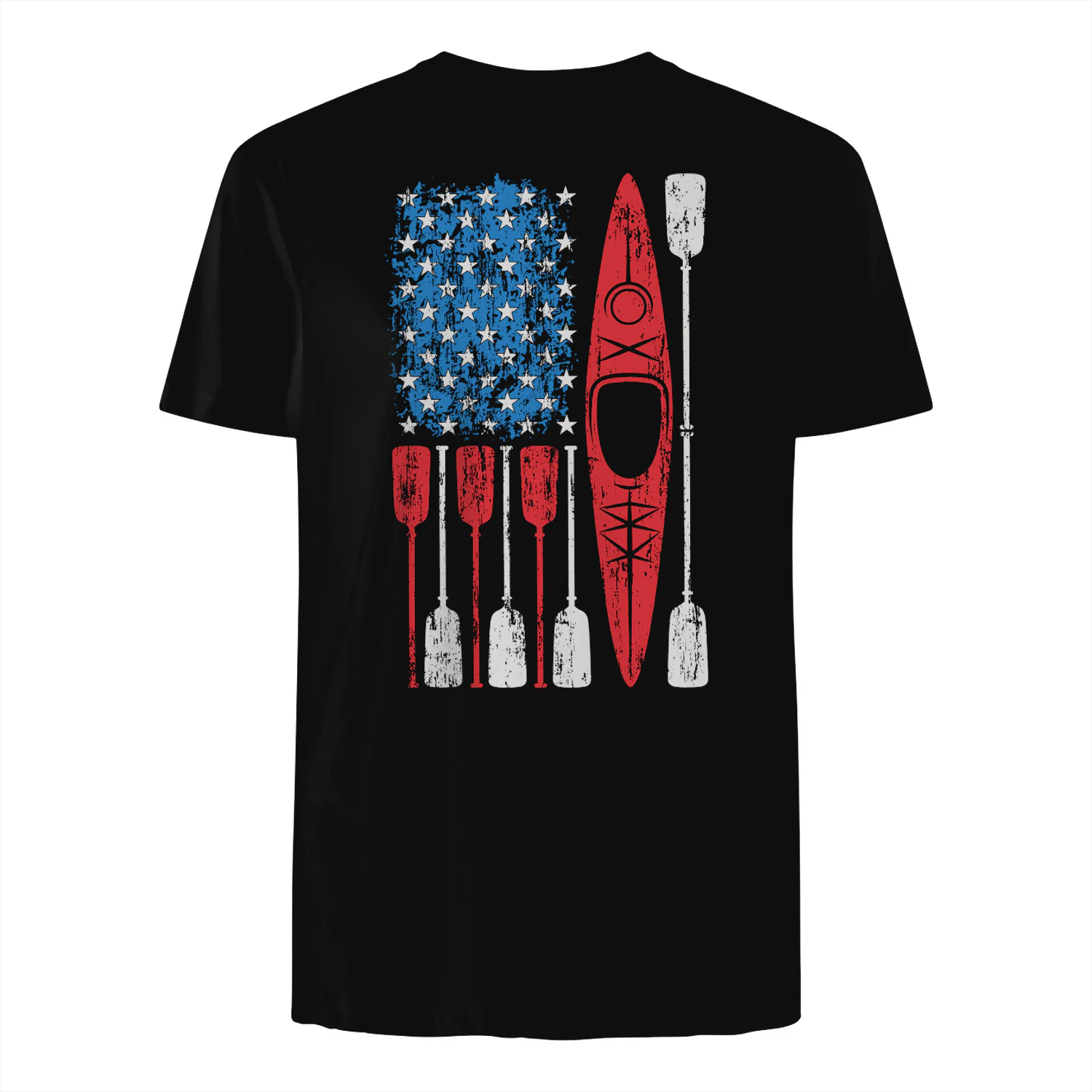 Kayak Kayaking US Flag Paddle