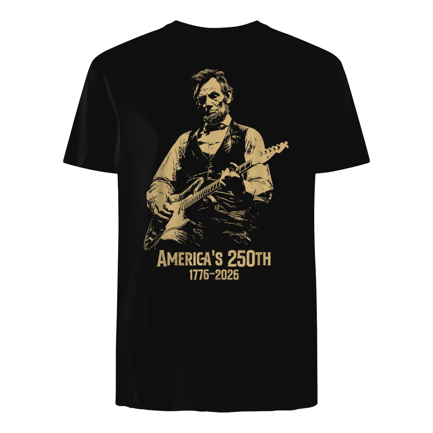America's 250th Abraham Lincoln Playing Guitar Retro Vintage