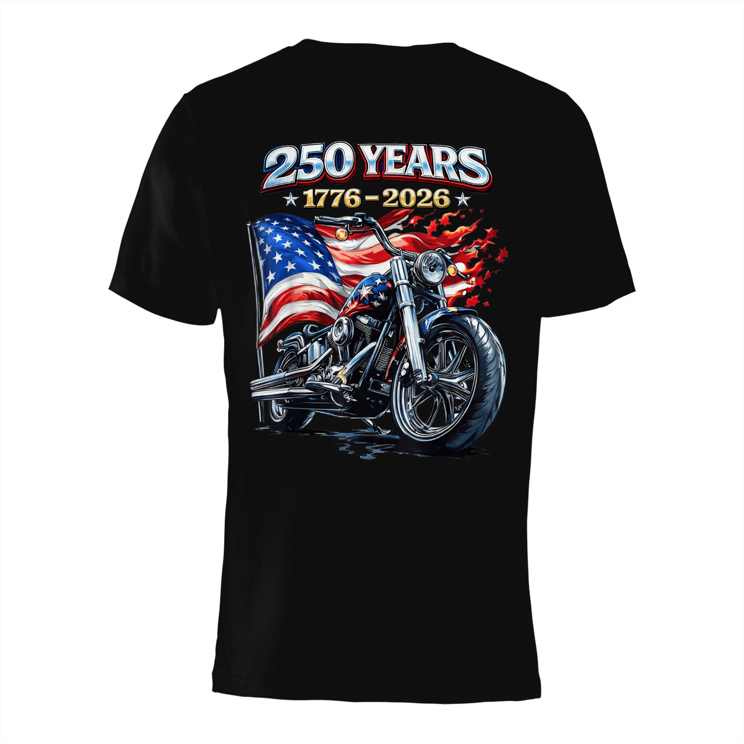 US Flag Motorcycle Biker 250 Years American Anniversary