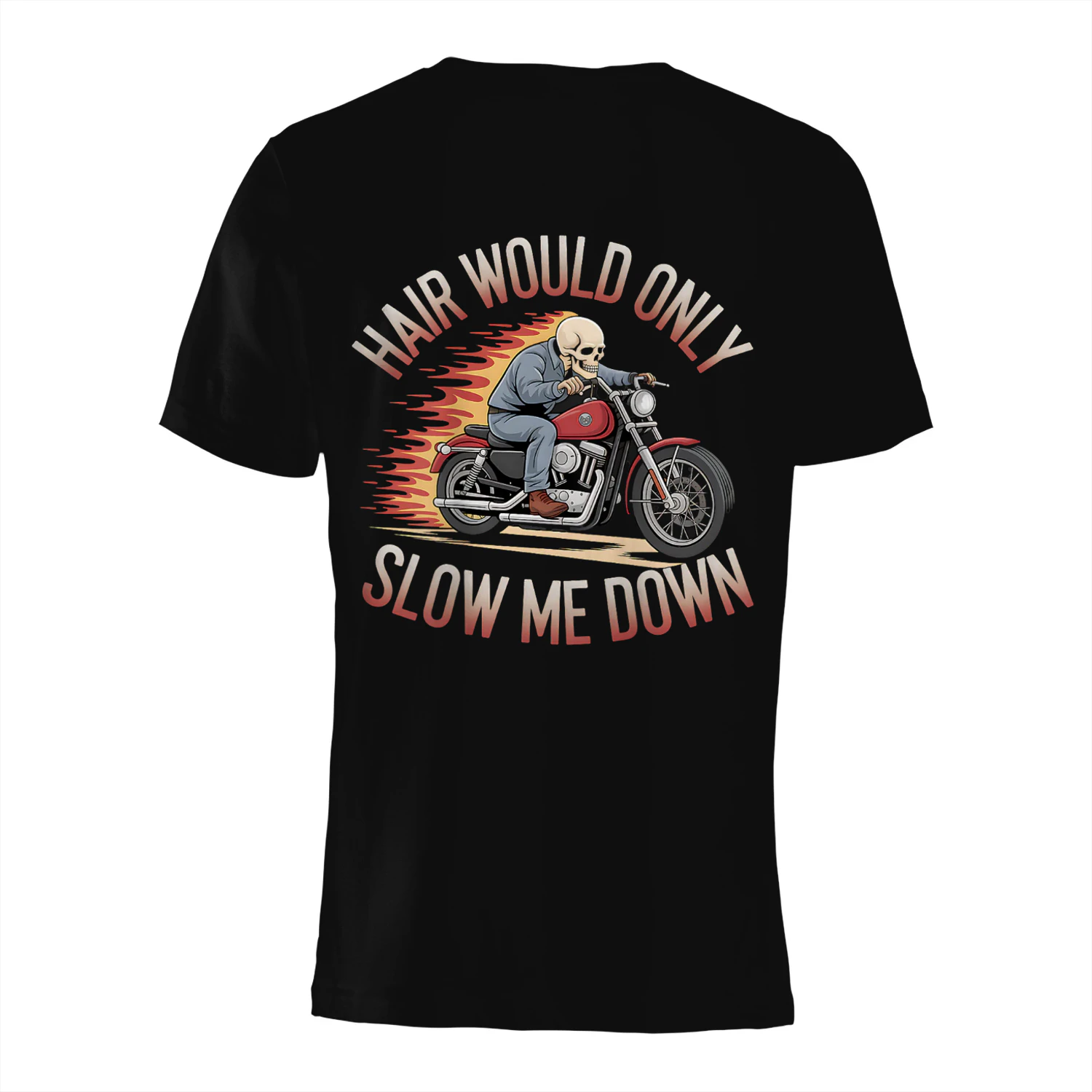 Funny Graphic Motorcycle Rider Bald Biker Skull