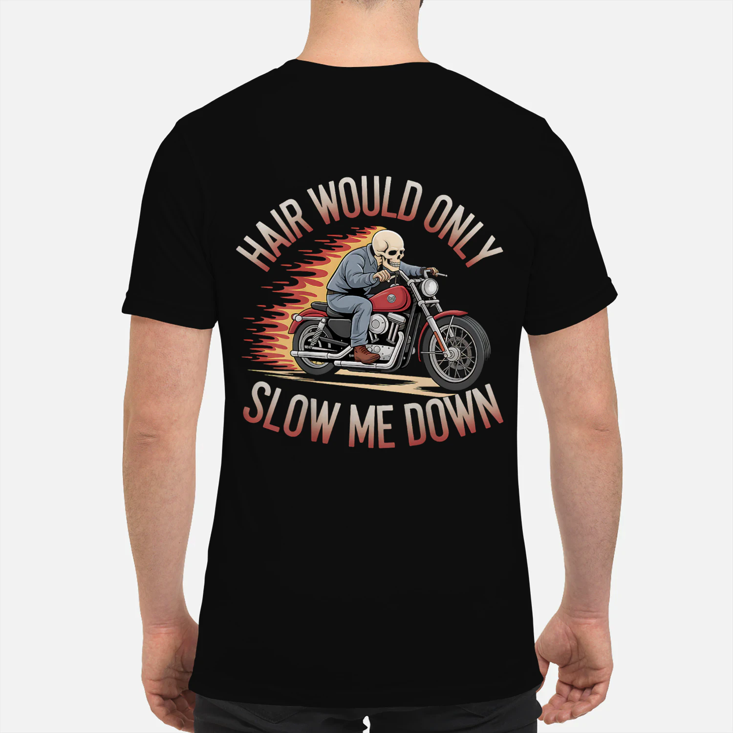 Funny Graphic Motorcycle Rider Bald Biker Skull
