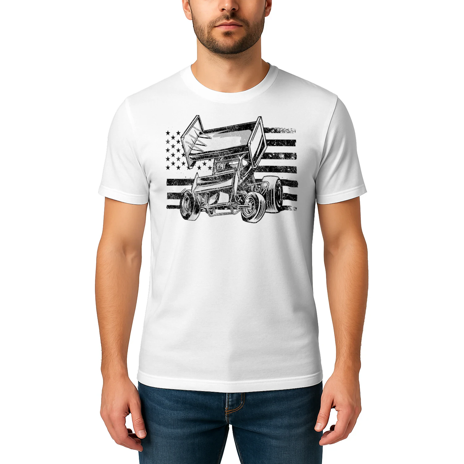 Sprint Car Racing USA Flag
