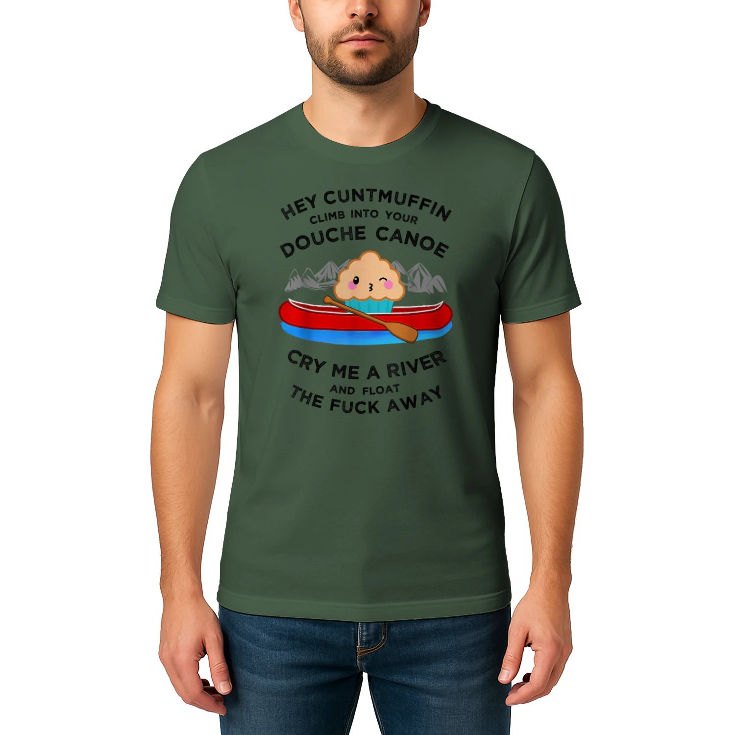 Vulgar Muffin Canoe T-Shirt Curse Word Insult Tee
